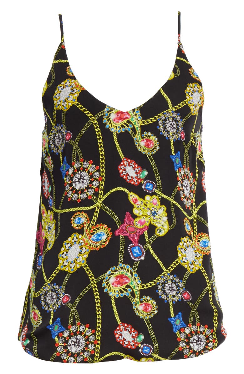 L'AGENCE Gabriella Jewel Print Silk Camisole, Alternate, color, 