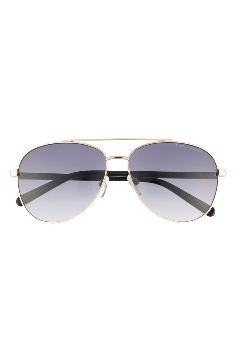 Marc Jacobs 60mm Aviator Sunglasses, Main, color, Gold Black