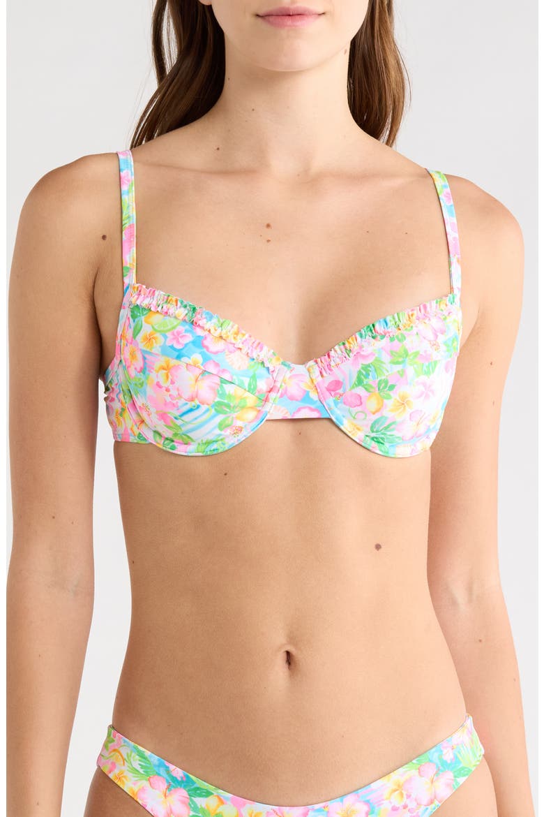 Double Ruffle Underwire Bikini Top, Main, color, SUMMER DAYDREAMS