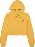 Dalix Black Cat Cropped Fleece Hoodie