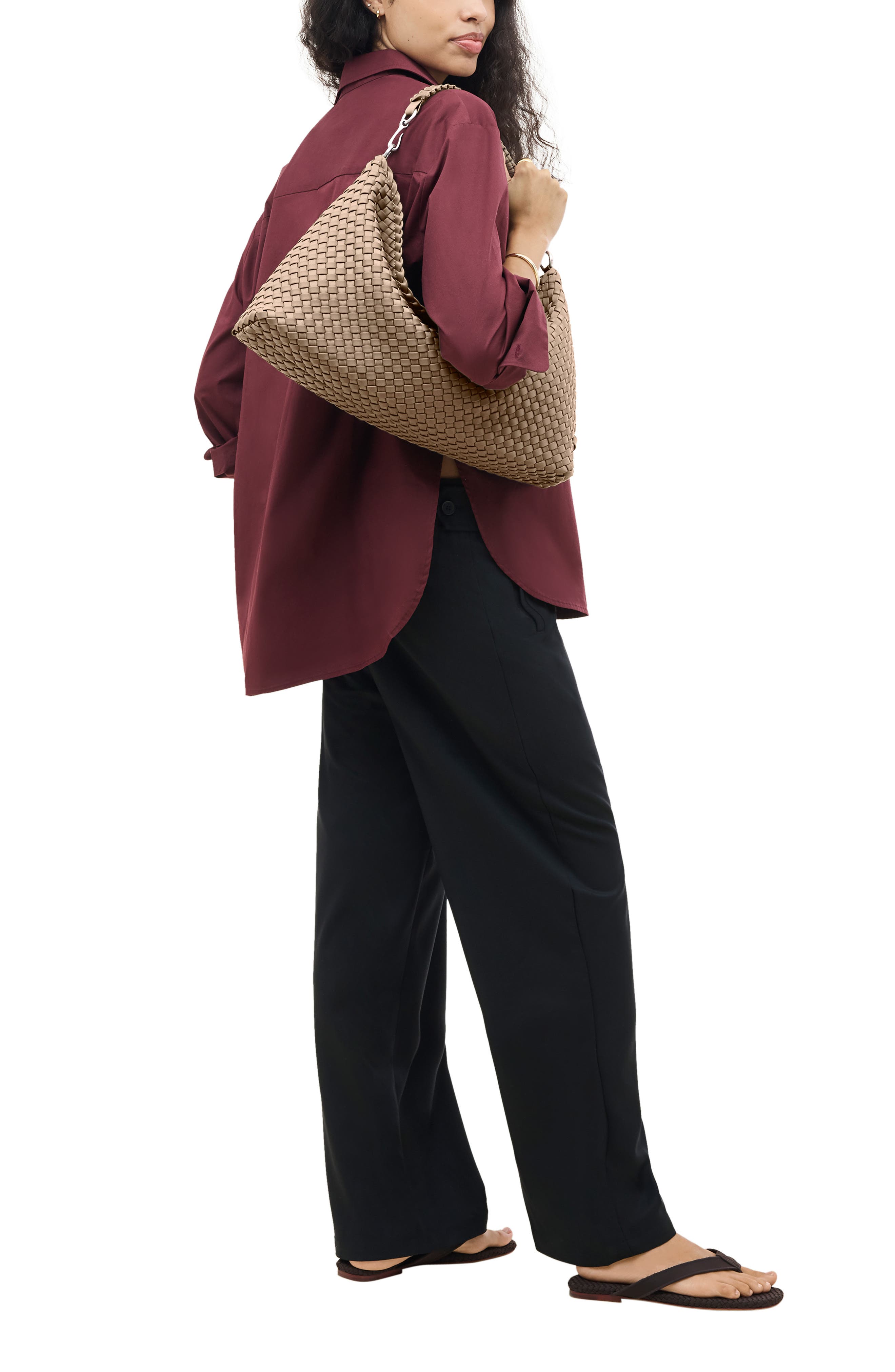 Medium Porto Half Moon Shoulder Bag, Alternate, color, CASHMERE