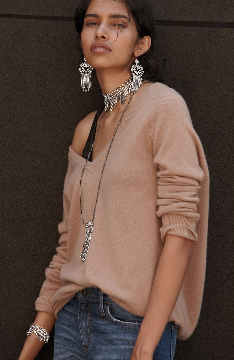 CRISTABELLE Circle Fringe Pendant Necklace, Alternate, color, 
