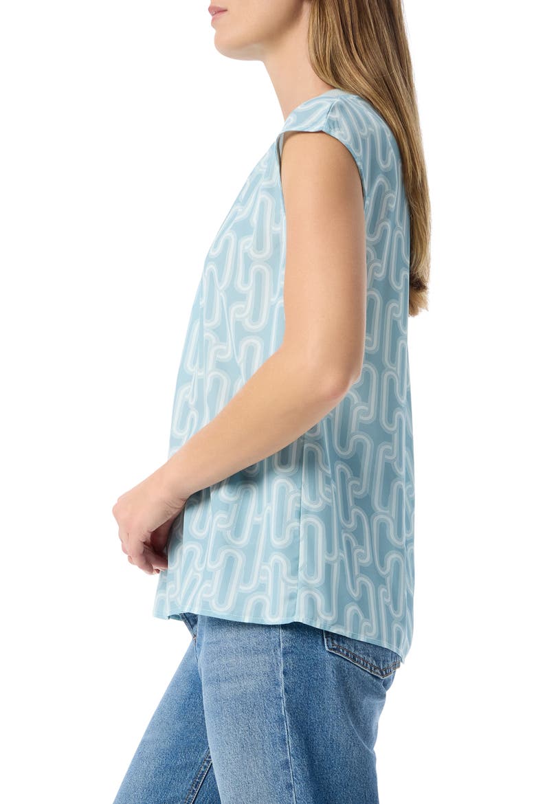 Emersyn Geo Print Rib Trim Top, Alternate, color, CLOUD BLUE- LINKS