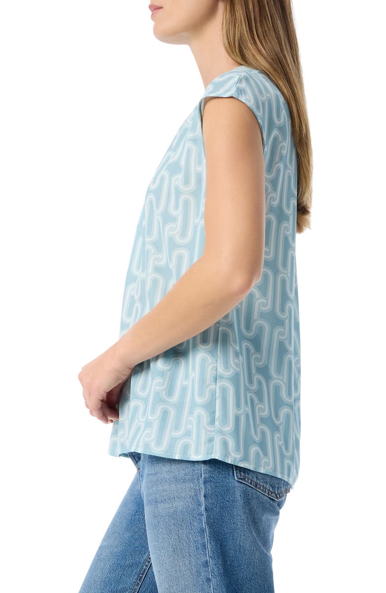 DO by Dee Ocleppo Emersyn Geo Print Rib Trim Top, Alternate, color, Cloud Blue- Links