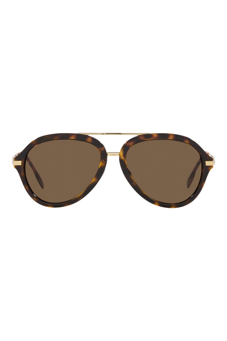 58mm Aviator Sunglasses, Main, color, DARK HAVANA