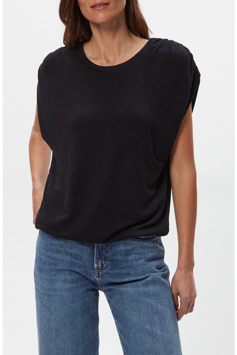 Sharron Cap Sleeve T-Shirt, Main, color, BLACK