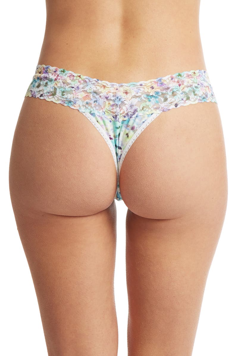 Hanky Panky Print Supima<sup>®</sup> Cotton Low Rise Thong, Alternate, color,