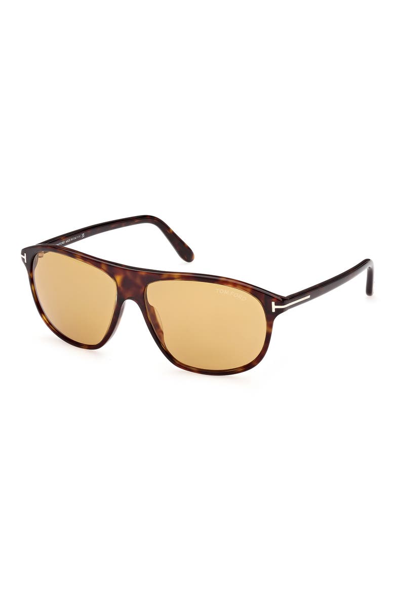 Prescott 60mm Square Sunglasses, Alternate, color, SHINY DARK HAVANA / AMBER