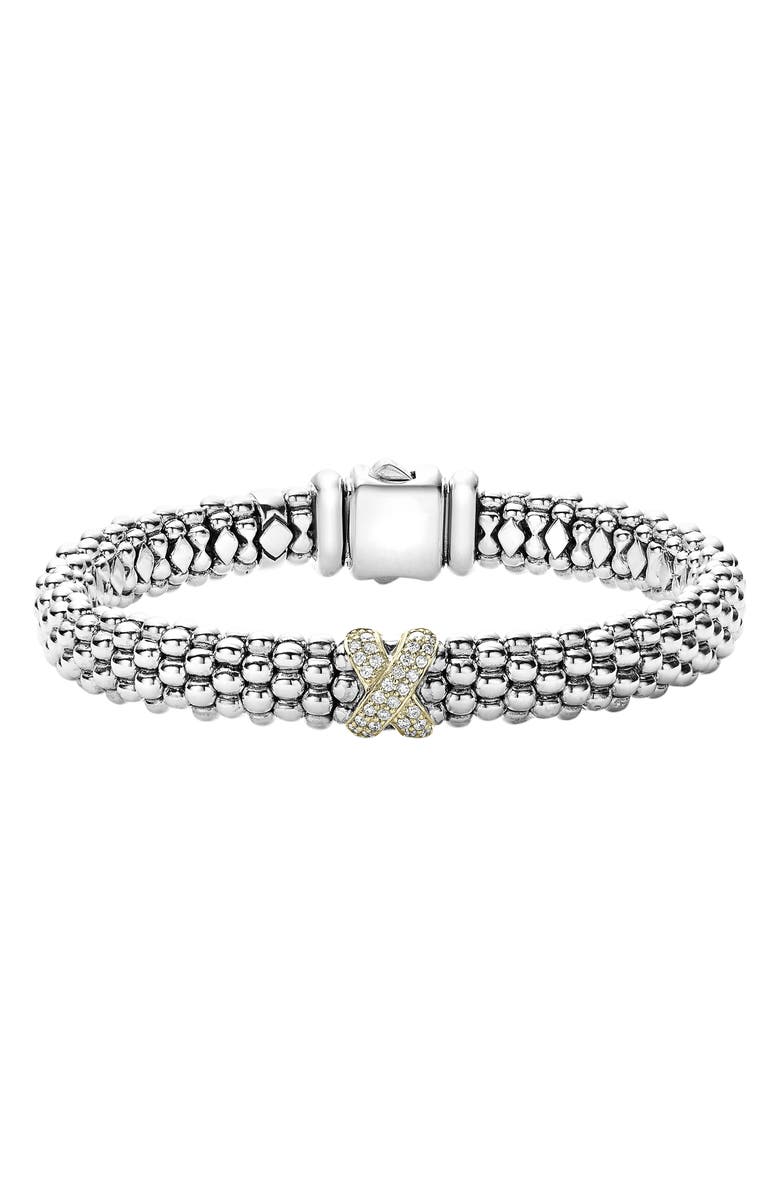 LAGOS Diamond Lux Single Station X Bracelet, Main, color,