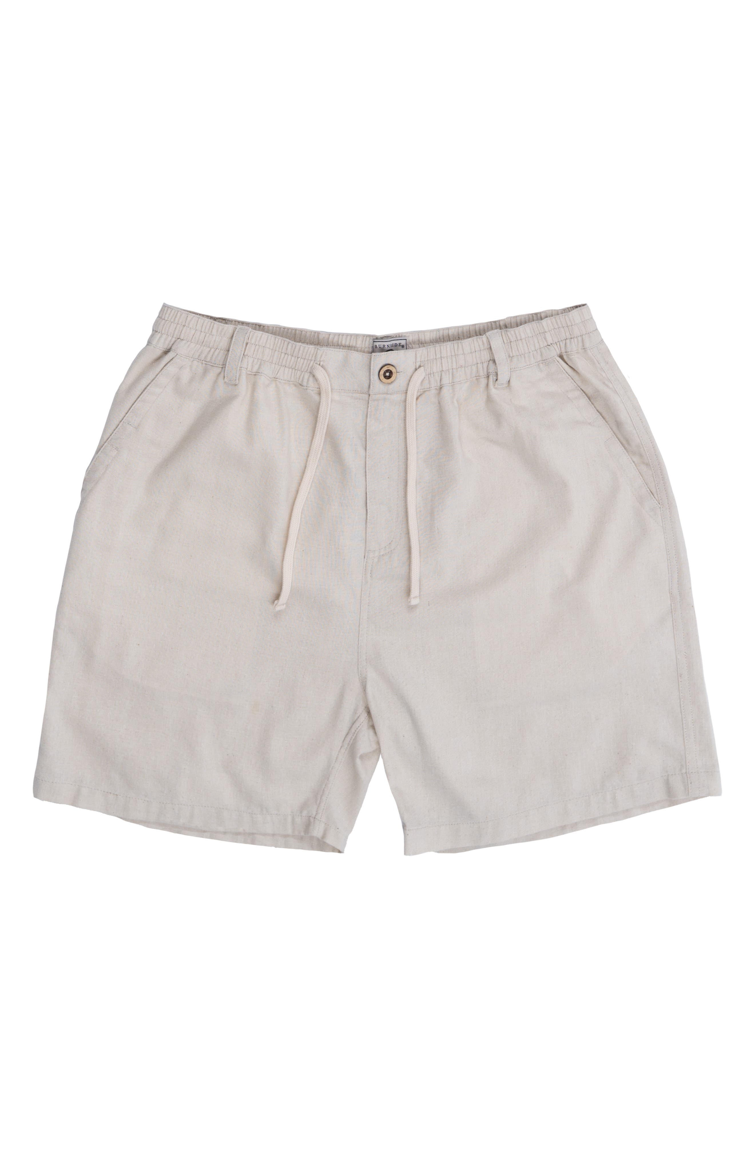 BURNSIDE Linen & Cotton Blend Shorts