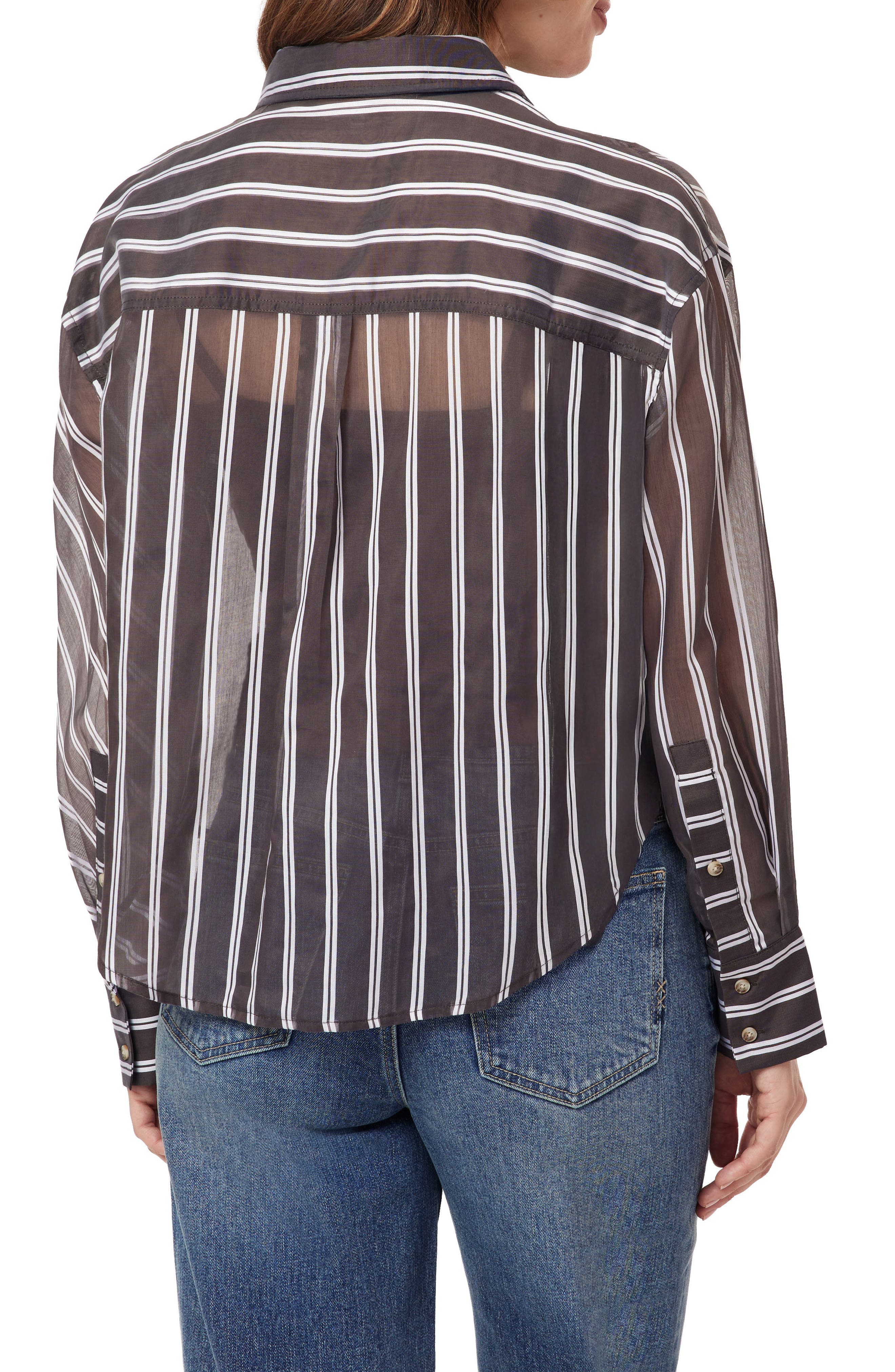 Cropped Button Front Shirt - image 2
