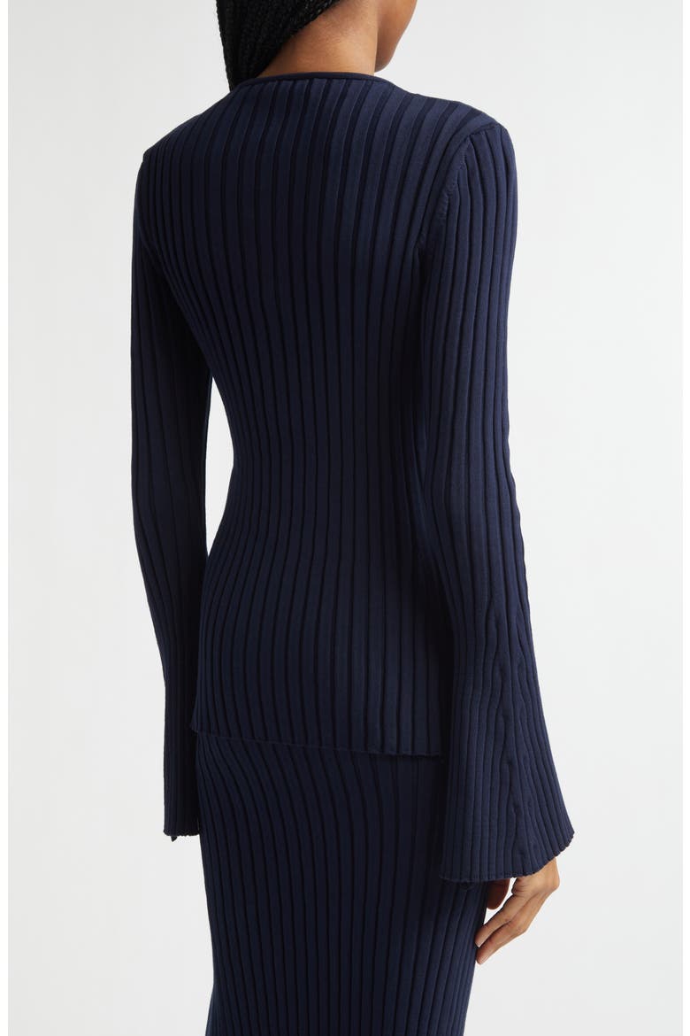 Rib Cotton Cardigan, Alternate, color, INK