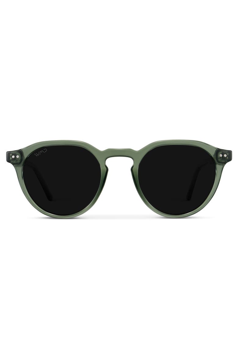 Ralph - 48mm Geometric Round Polarized Sunglasses, Main, color, Crystal Agave Green