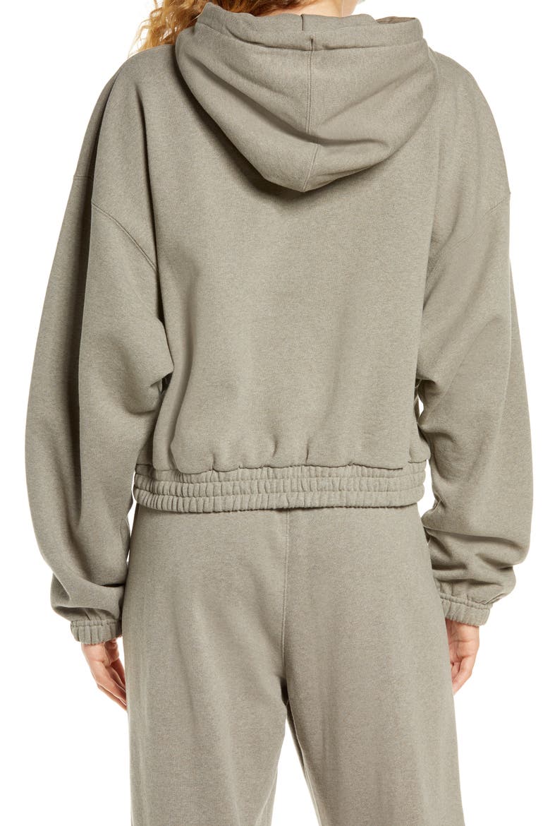 Essentials Fleece Hoodie, Alternate, color, LIGHT ARMY/ SATURN GOLD