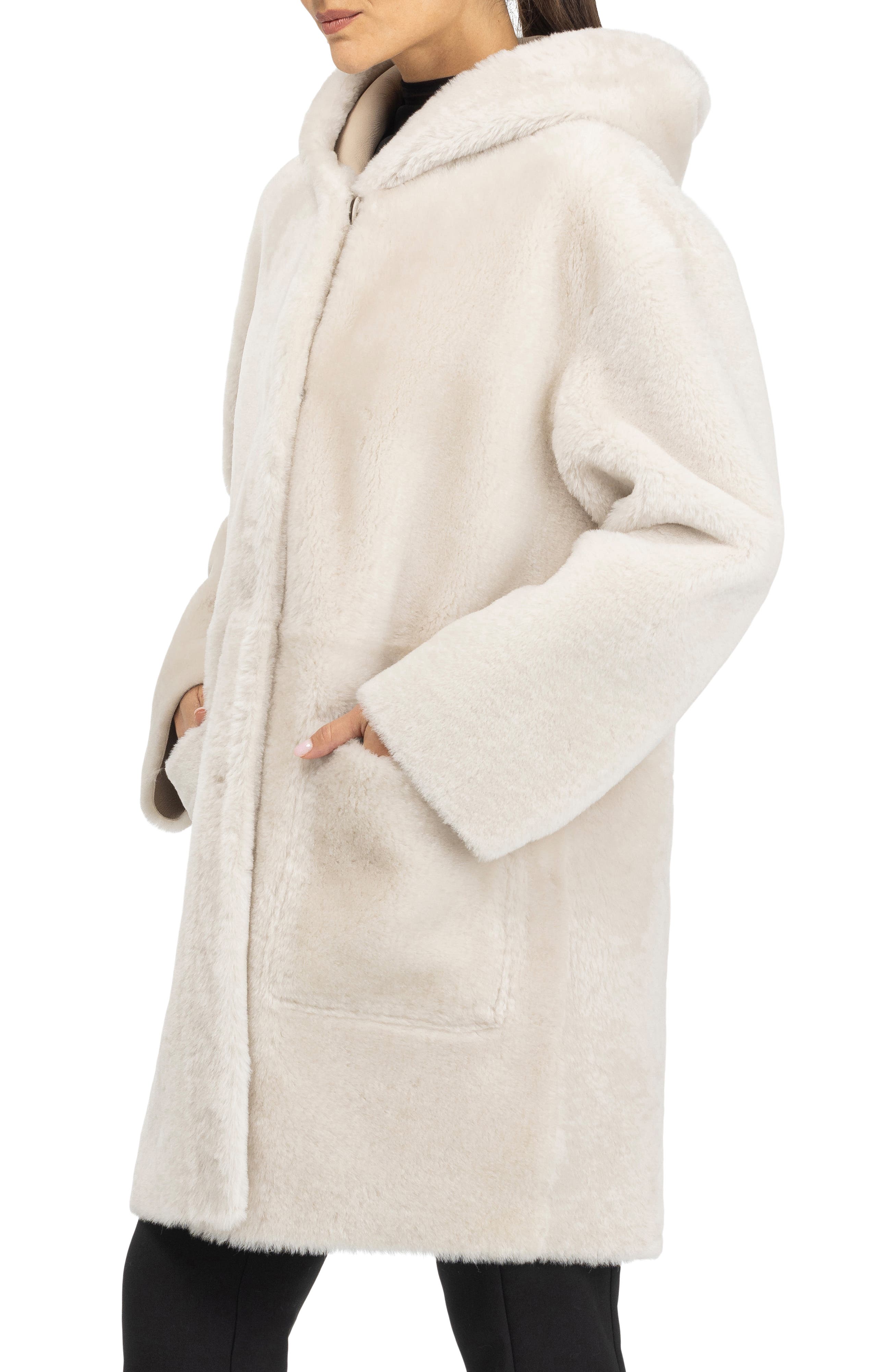 Merino Genuine Shearling Hooded Jacket - image 2