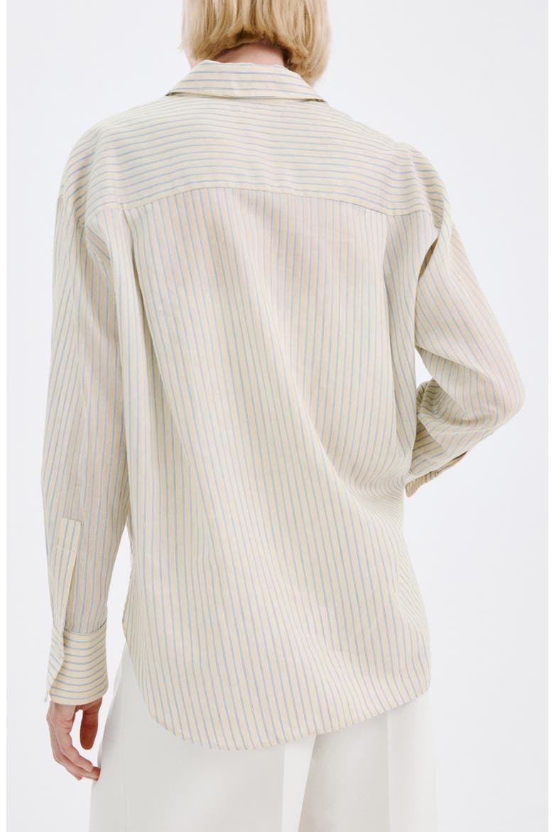 Stripe Oversize Button-Up Shirt, Alternate, color, PASTEL YELLOW