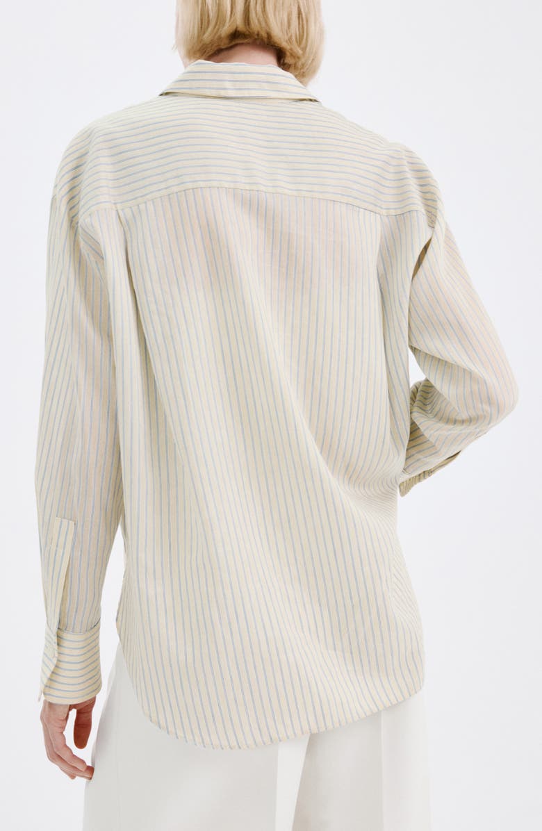 MANGO Stripe Oversize Button-Up Shirt, Alternate, color, 