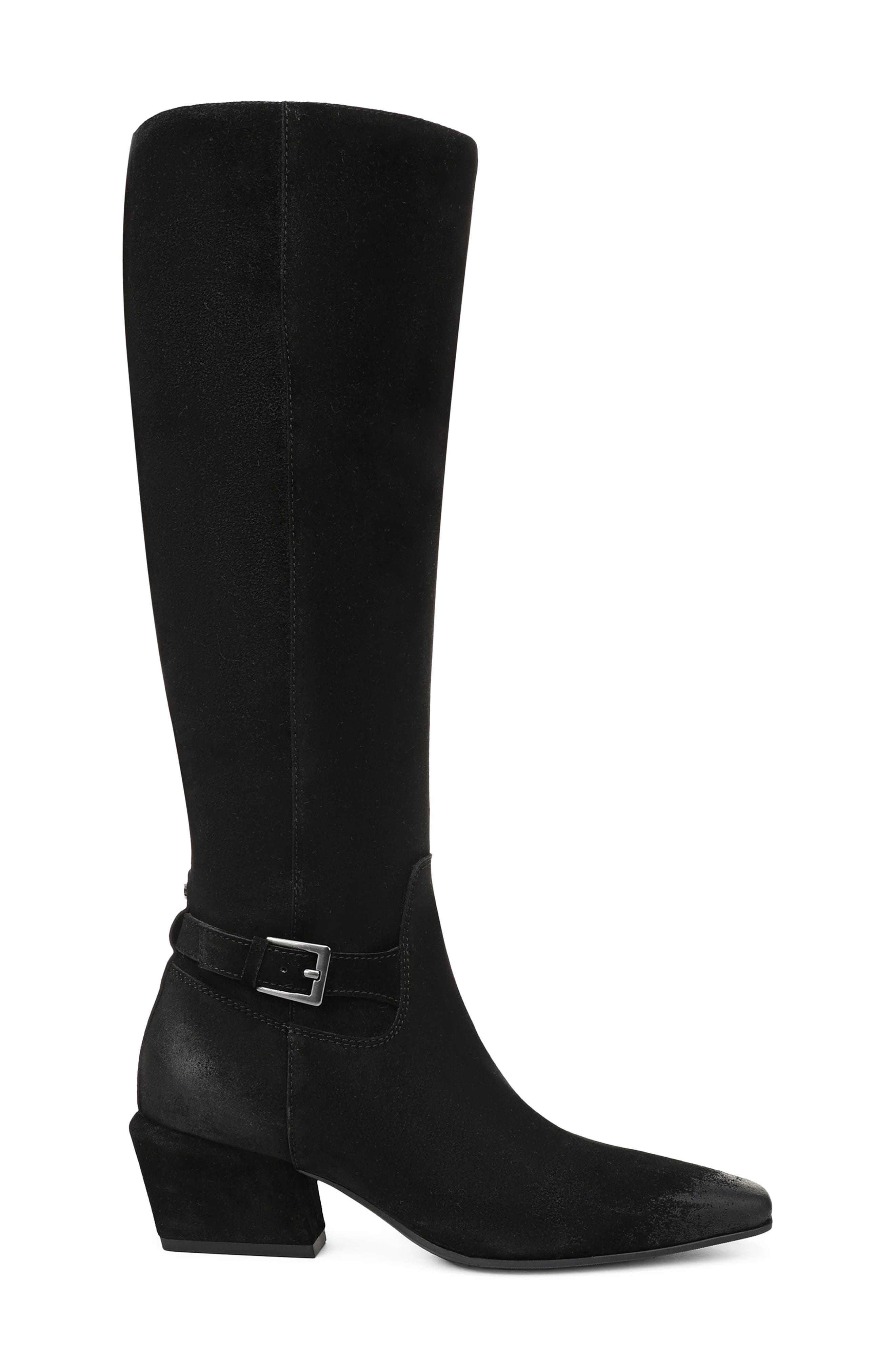 Haisley Knee High Boot, Alternate, color, BLACK SUEDE