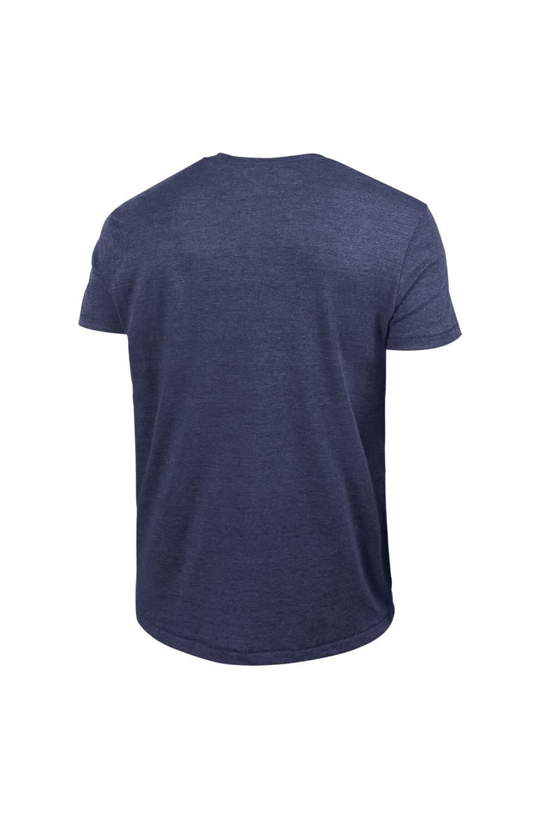 Men's Champion  Navy Chicago Cubs Cooperstown Wordmark Lockup Tri-Blend T-Shirt, Alternate, color, Navy