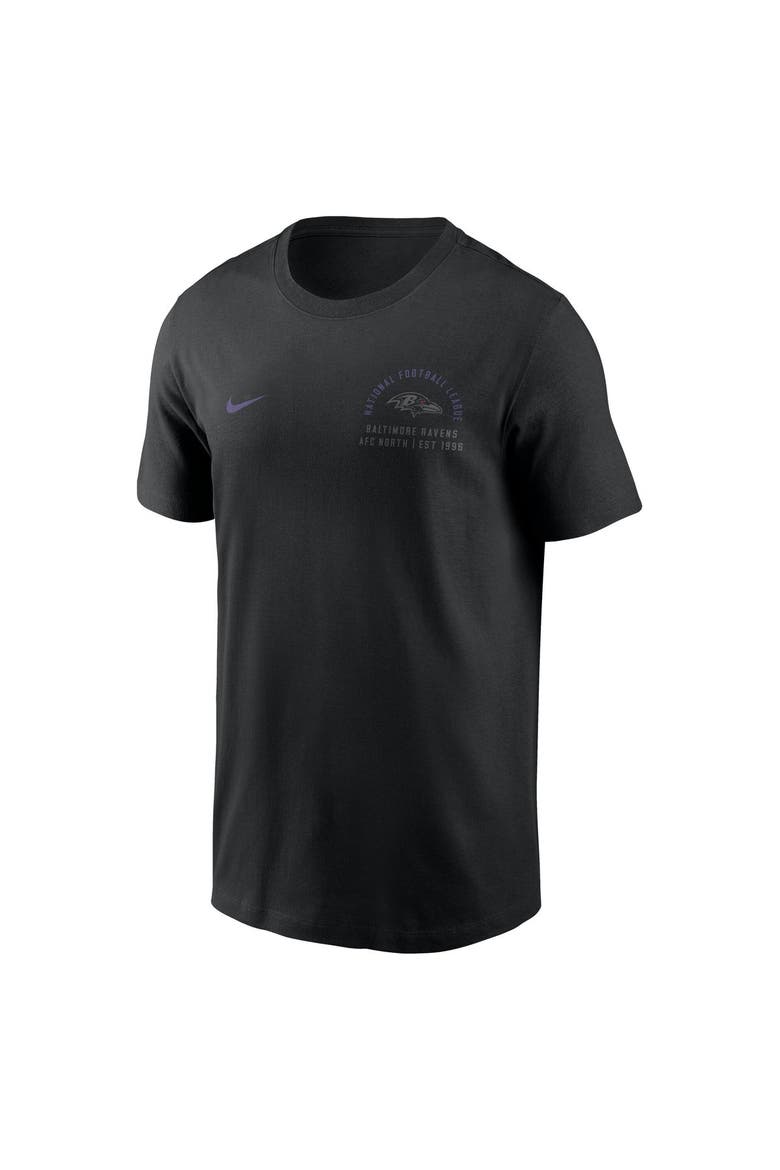 Men's Nike Black Baltimore Ravens Split Logo T-Shirt, Alternate, color, Black