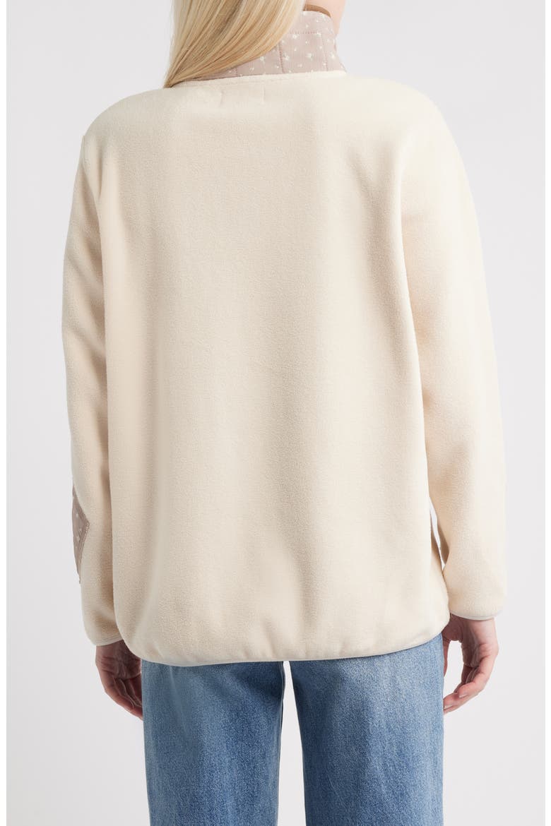 Cinnamon Petals Fleece Quarter Snap Pullover, Alternate, color, LIGHT KHAKI