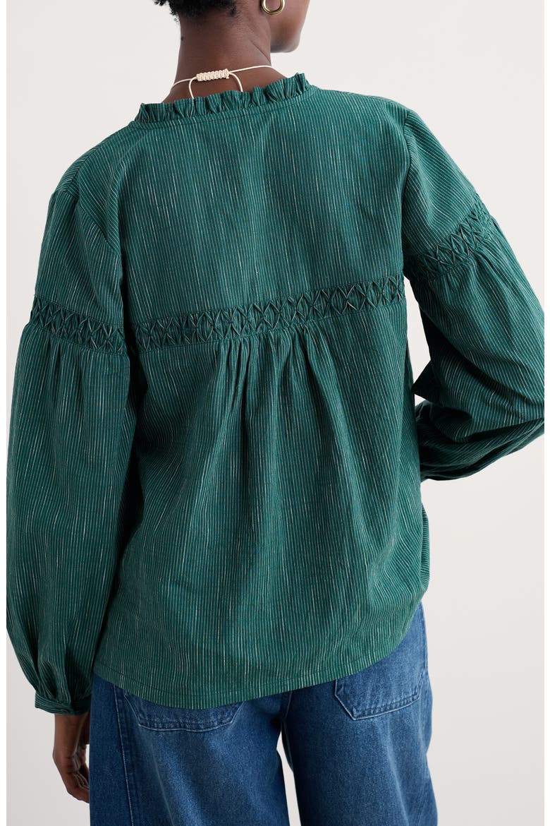 Gwel Organic Cotton Peasant Top, Alternate, color, SIMPLICITY STRIPE VERTE
