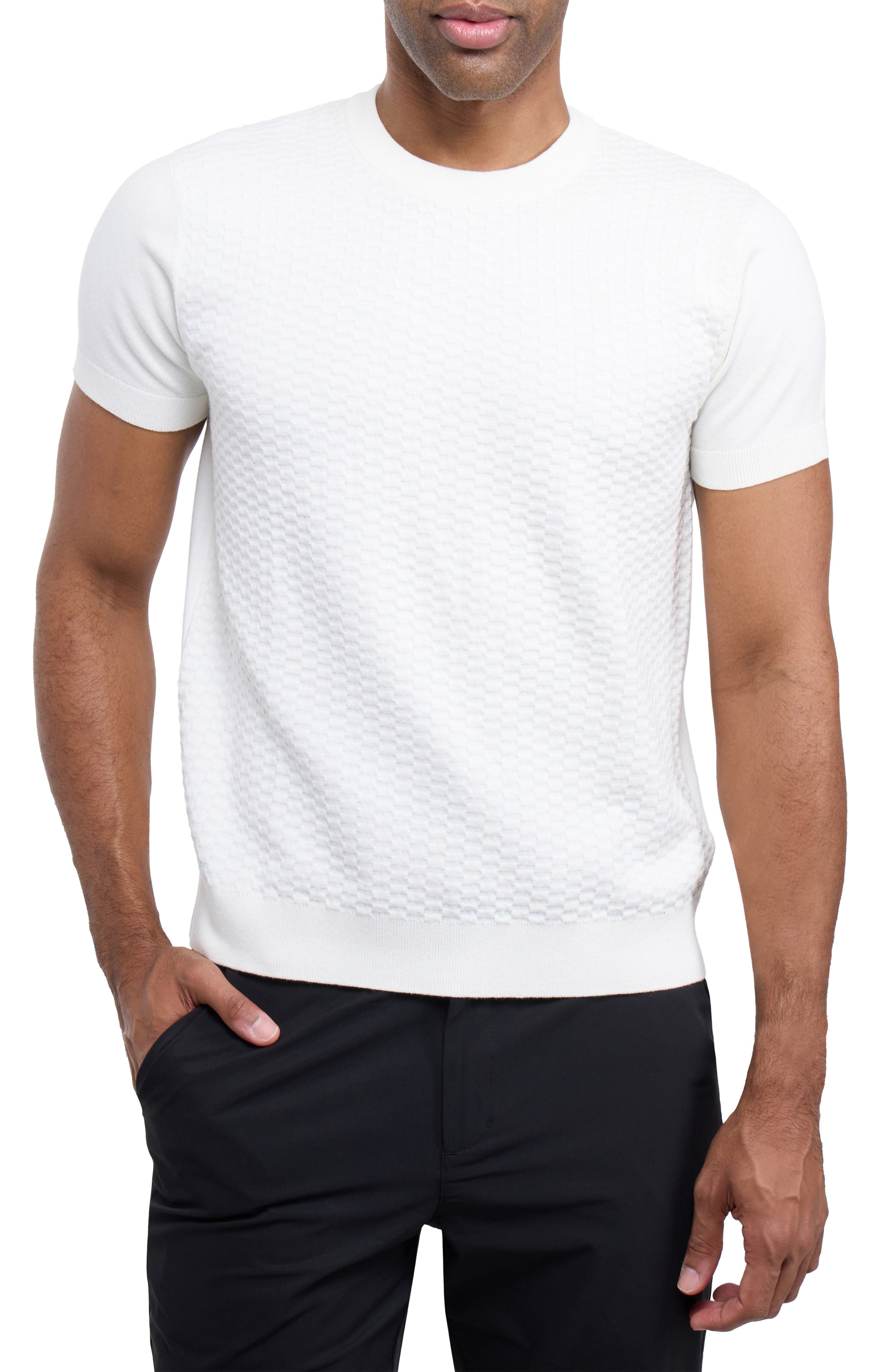 Check Short Sleeve Sweater - image 5
