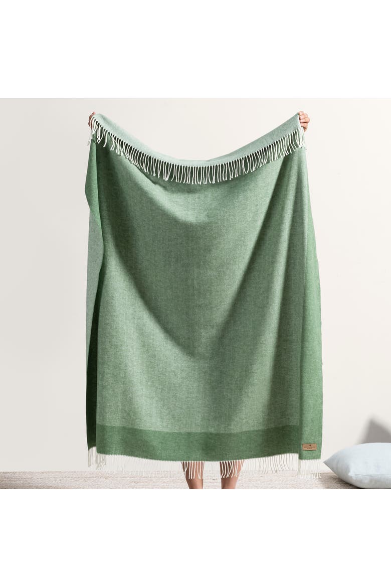 Border Herringbone Throw, Alternate, color, Olive