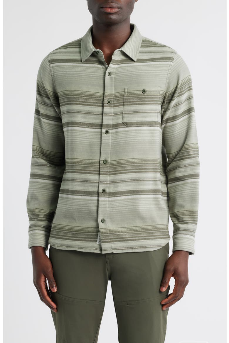 SeaWool Flannel Button-Up Shirt, Main, color, SAGEBRUSH STRIPE