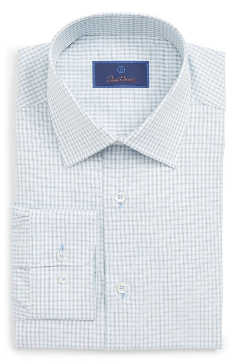 David Donahue Regular Fit Check Dress Shirt, Main, color, 