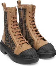 Fendi FF Domino Cap Toe Combat Boot