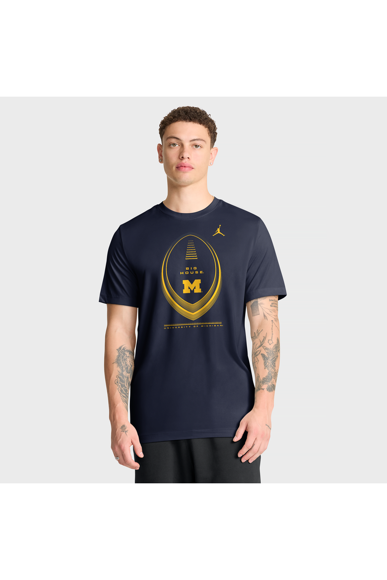 Men's Jordan Brand Navy Michigan Wolverines Primetime Legend Football Icon Dri-FIT T-Shirt, Main, color, Navy