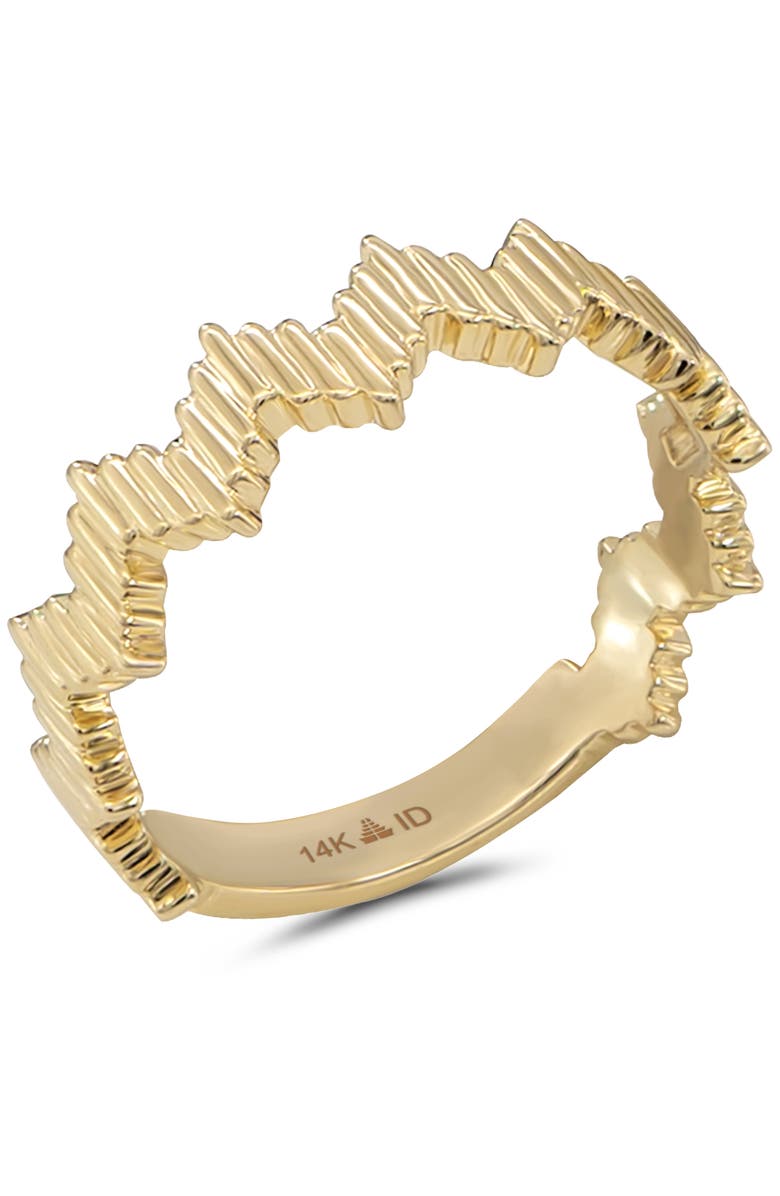 DEVATA Ribbed Zig Zag Ring in 14K Gold, Alternate, color, Yellow Gold