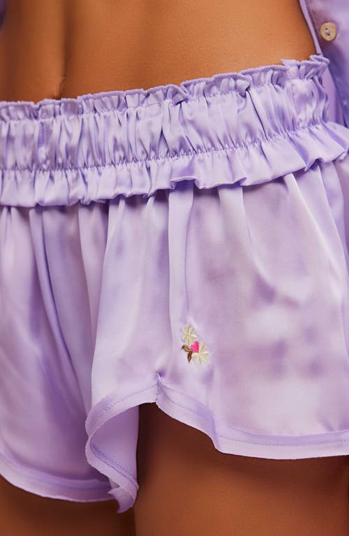 Shop Free People Like Honey Satin Pajama Shorts In Orchid Bloom