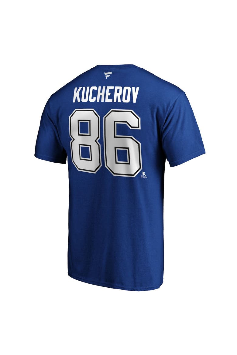 Men's Fanatics Branded Nikita Kucherov Blue Tampa Bay Lightning Team Authentic Stack Name & Number T-Shirt, Alternate, color, Blue