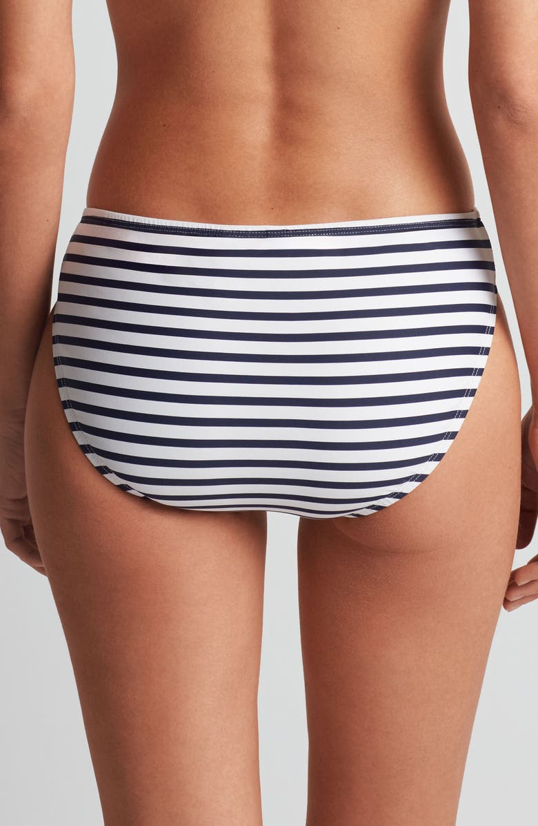 Lauren Ralph Lauren Stripe Ring Bikini Bottoms, Alternate, color, Navy White