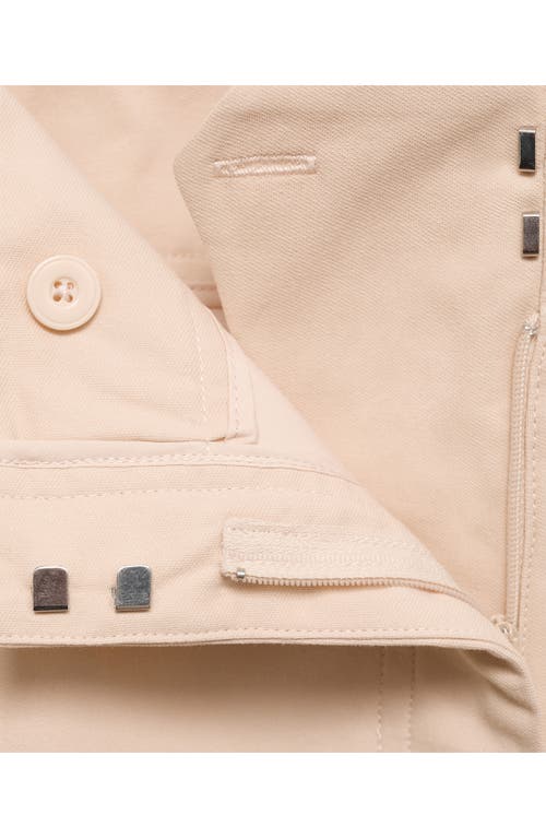 Mango Straight Leg Cotton Pants In Ecru