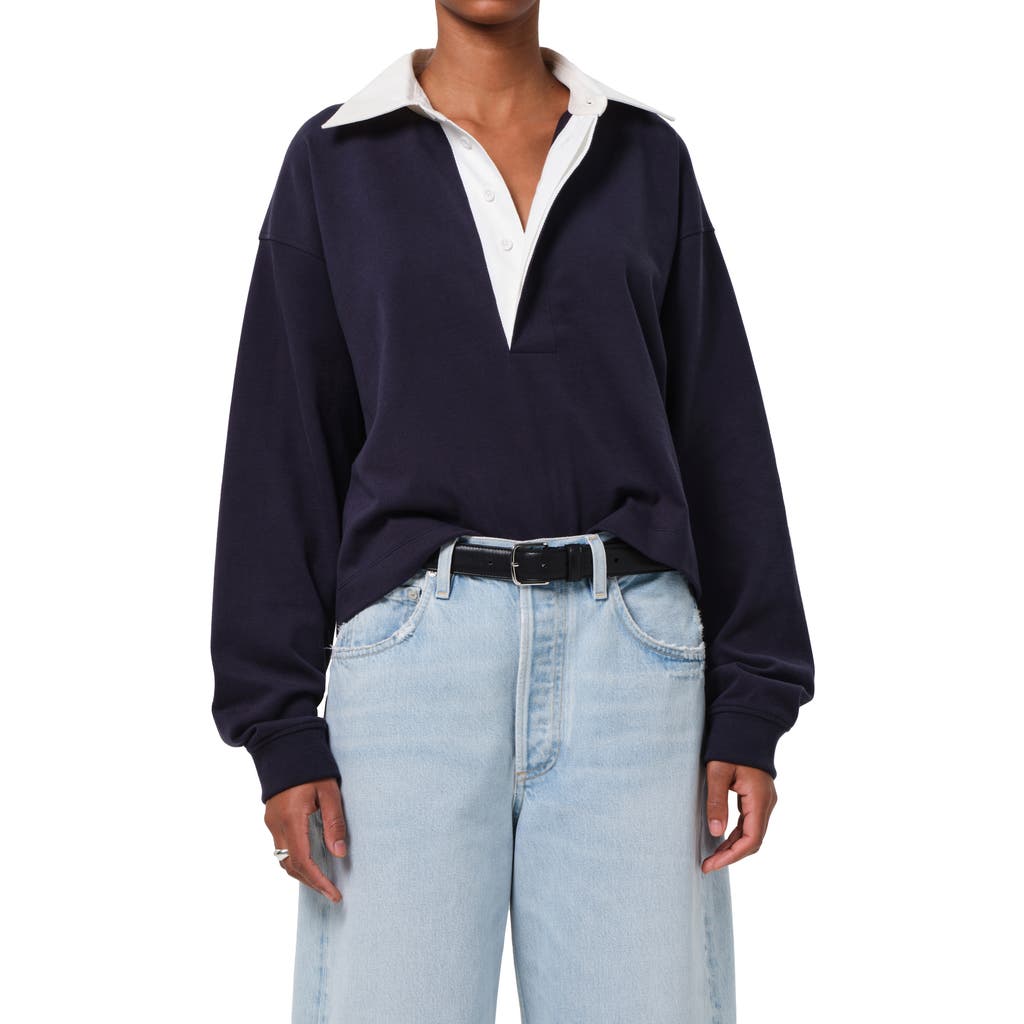 Shop Citizens Of Humanity Aris Rugby Shirt In Navy