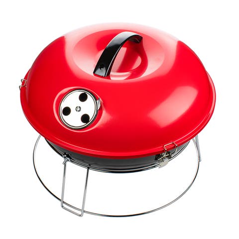14 Inch Portable Charcoal BBQ Grill in Red