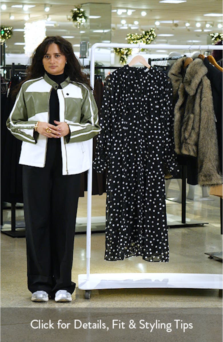 Polka Dot Long Sleeve Midi Dress, sales video thumbnail