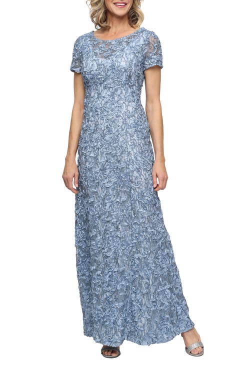 Embellished Soutache A-Line Gown