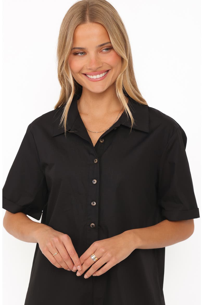 Calypso Button Front Romper, Alternate, color, BLACK