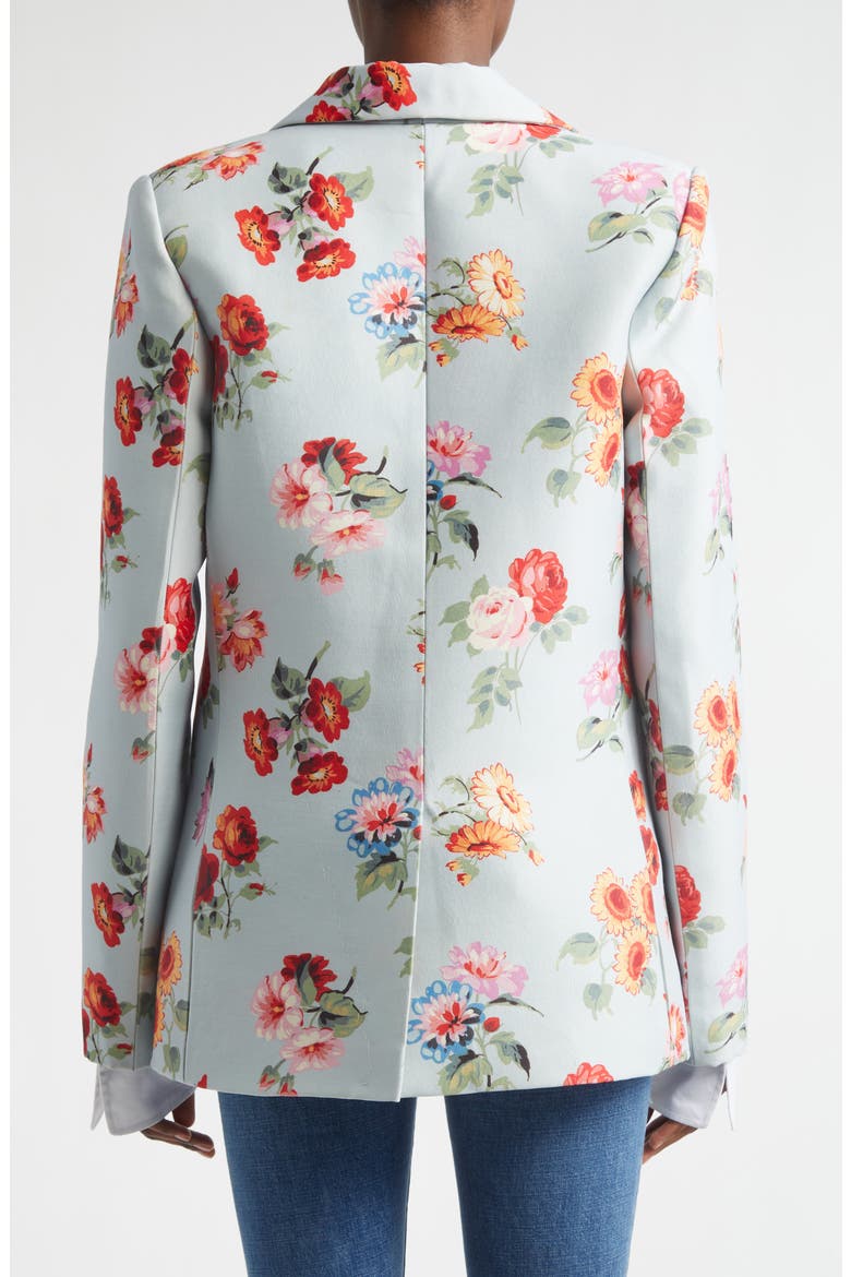 The Delaney Floral Virgin Wool & Silk Faille Tuxedo Jacket, Alternate, color, LIGHT BLUE FLORAL