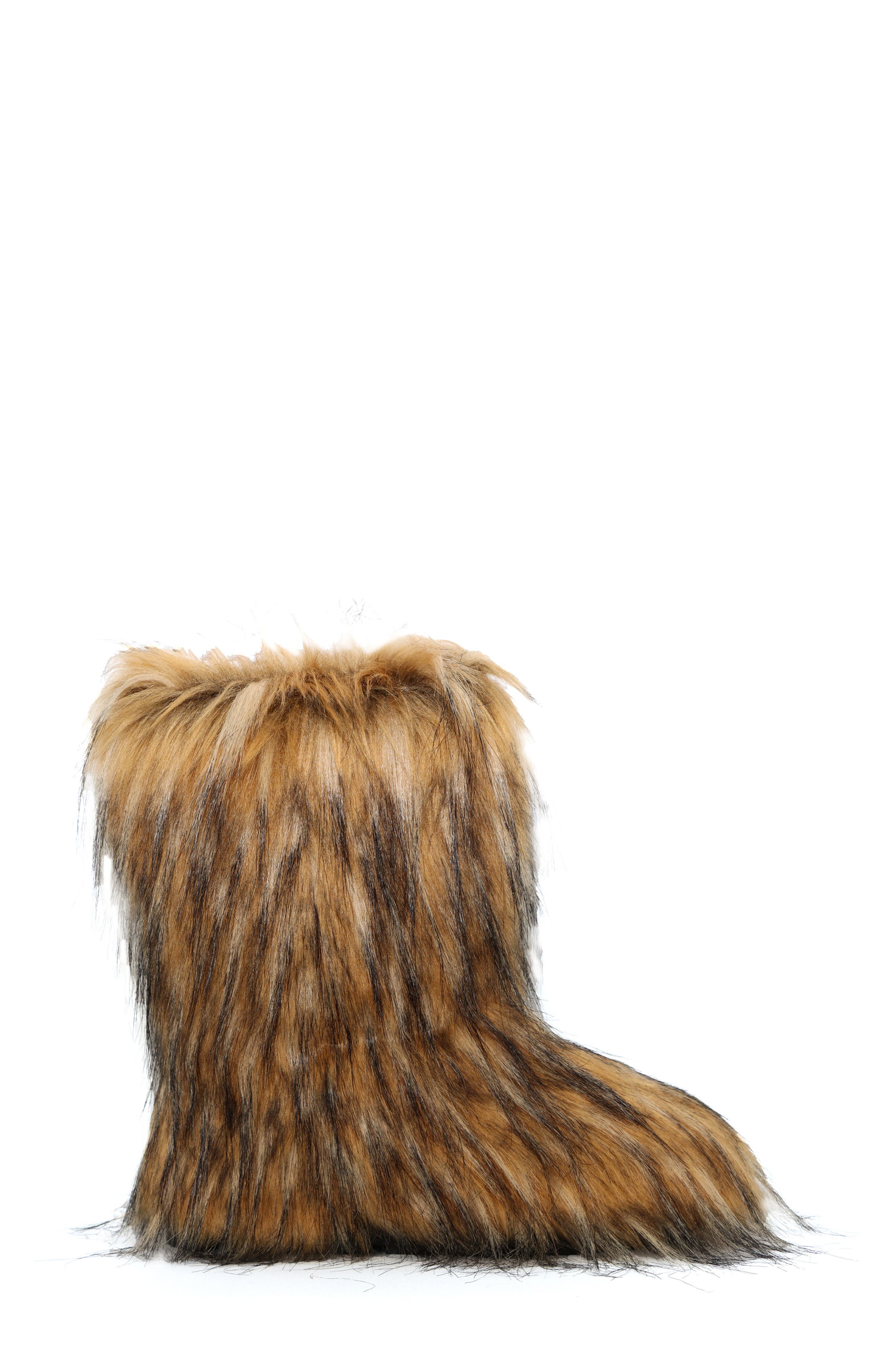 Faux Fur Tall Boot, Alternate, color, CAMEL