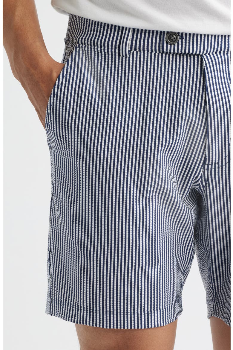Beeker Seersucker Shorts, Alternate, color, MIDNIGHT NAVY/ BRIGHT WHITE