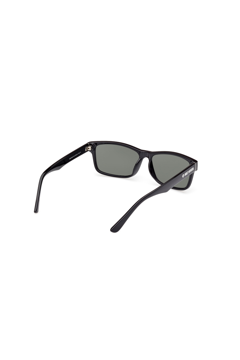 Rounded Rectangular Acetate Sunglasses, Alternate, color, Shiny Black / Green