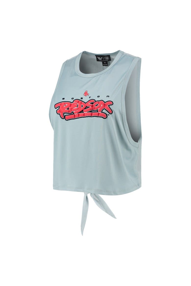 Women's The Wild Collective Light Blue Boston Red Sox Open Back Twist-Tie Tank Top, Alternate, color, Blue