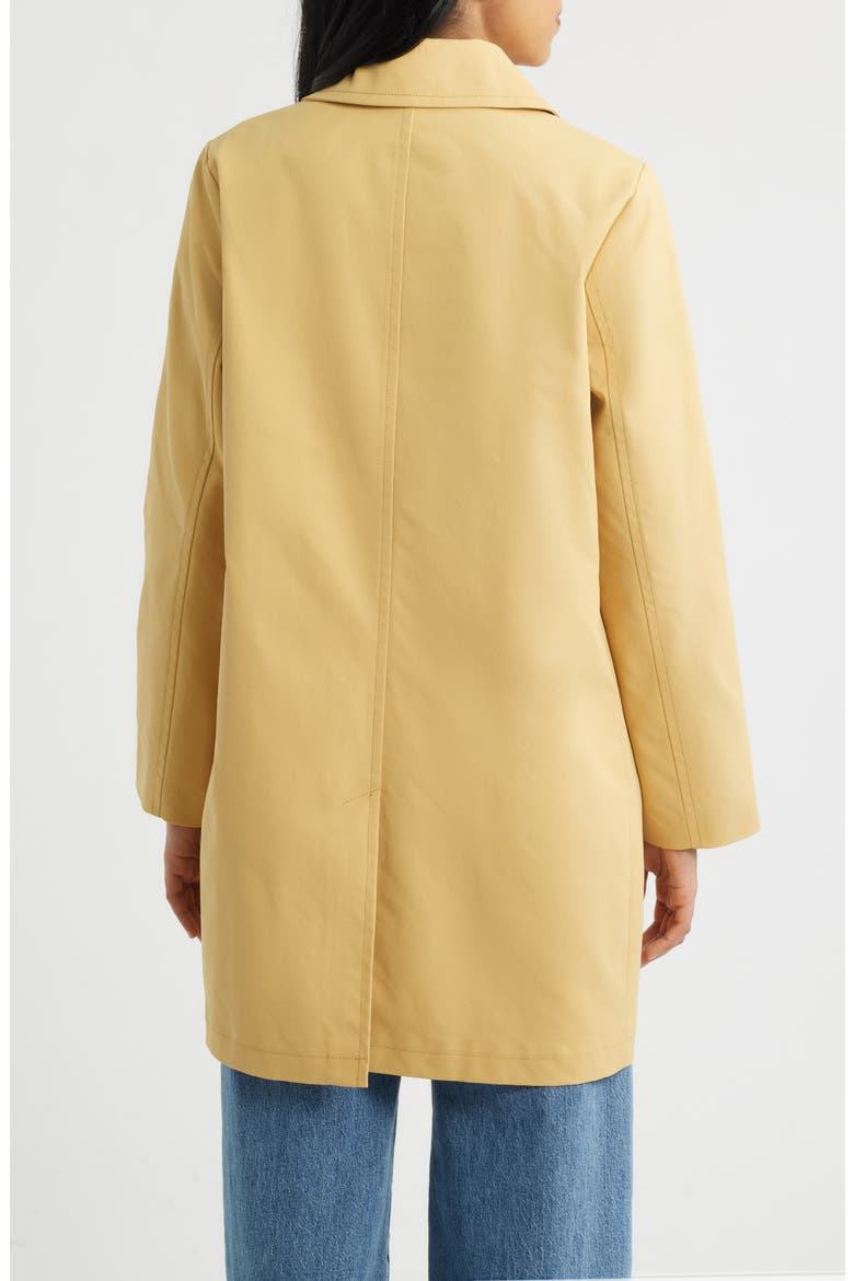 Fly Front Longline Rain Jacket, Alternate, color, VINTAGE MUSTARD