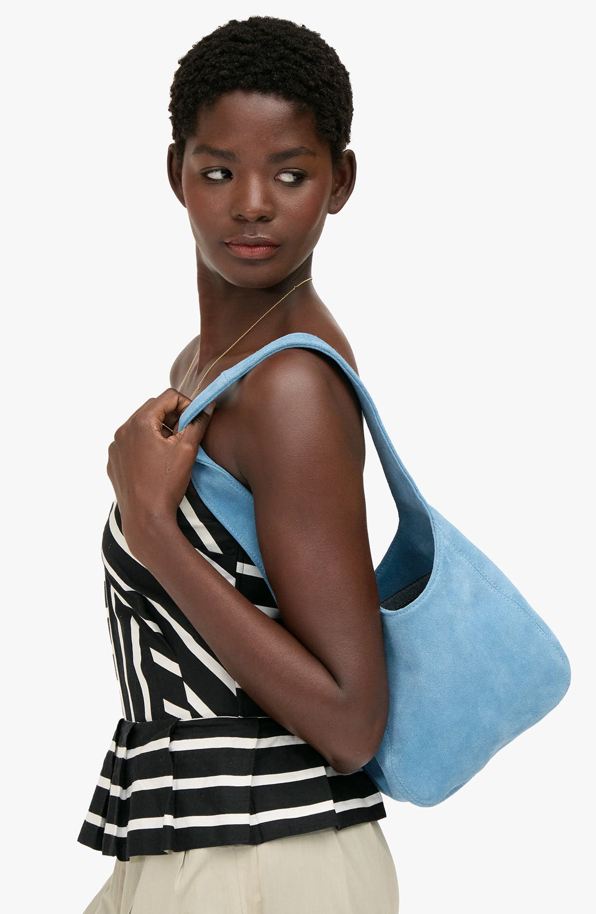 Petit Bando Suede Shoulder Bag, Alternate, color, DUSTY BLUE