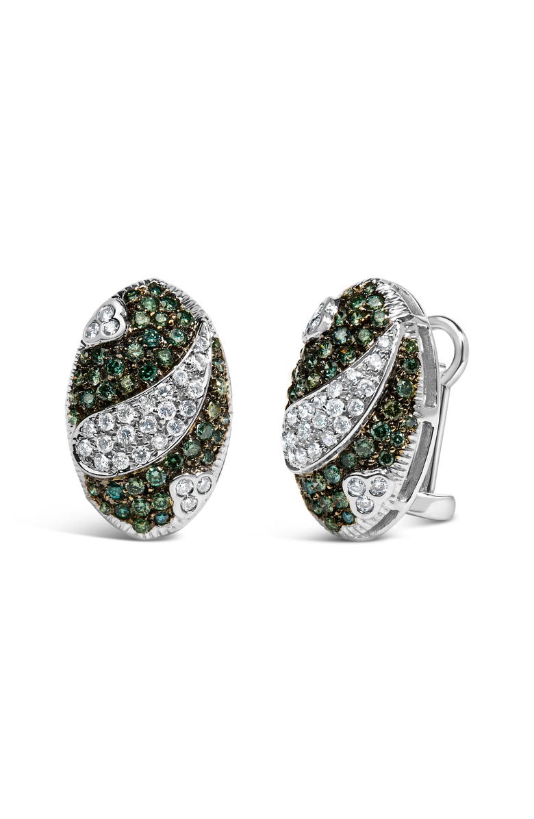 Haus of Brilliance 14K White Gold 2ct. TDW White and Treated Blue Diamond Earrings, Alternate, color, White